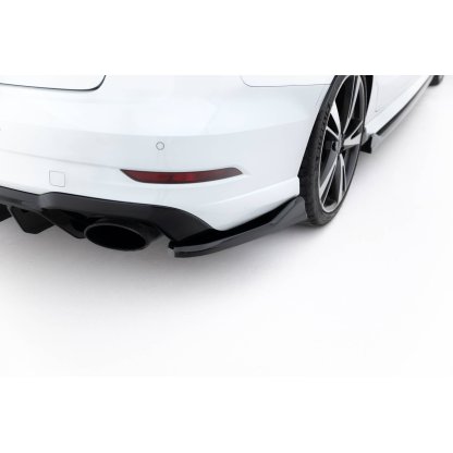 Maxton Design boční difuzory pod zadní nárazník v.5 pro Audi RS3 8V FL, černý lesklý plast ABS, Sedan