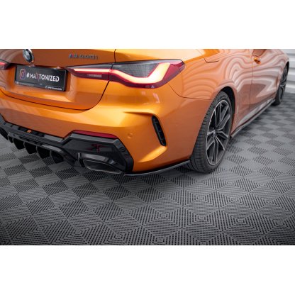 Maxton Design boční difuzory pod zadní nárazník v.5 pro BMW řada 4 G22, G22 Facelift, G23, G23 Facelift, černý lesklý plast ABS, M440i, Coupe / Cabrio