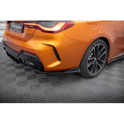 Maxton Design boční difuzory pod zadní nárazník v.6 pro BMW řada 4 G22, G22 Facelift, G23, G23 Facelift, černý lesklý plast ABS