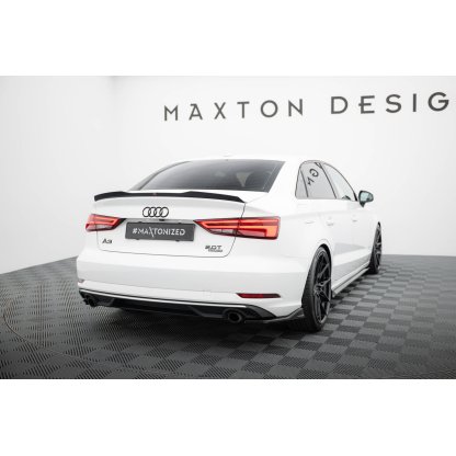 Maxton Design boční difuzory pod zadní nárazník ver.1 pro Audi A3 8V FL, černý lesklý plast ABS, Sedan