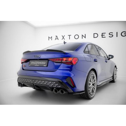 Maxton Design boční difuzory pod zadní nárazník ver.1 pro Audi S3 8Y Facelift, černý lesklý plast ABS