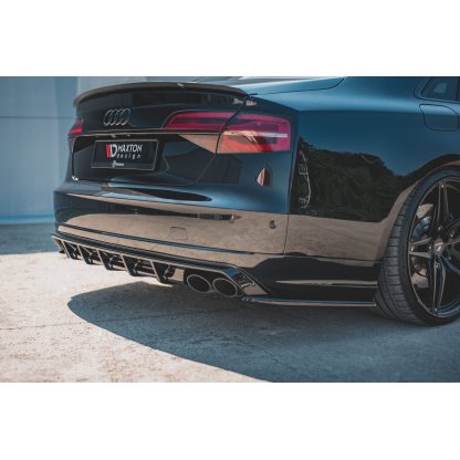 Maxton Design boční difuzory pod zadní nárazník ver.2 pro Audi S8 D4 FL, černý lesklý plast ABS
