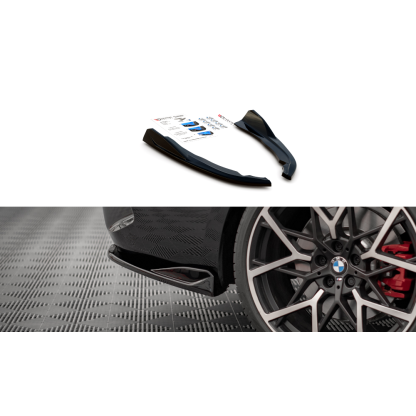 Maxton Design boční difuzory pod zadní nárazník ver.2 pro BMW řada 4 G22/M-Pack, černý lesklý plast ABS Nepasuje na M440i