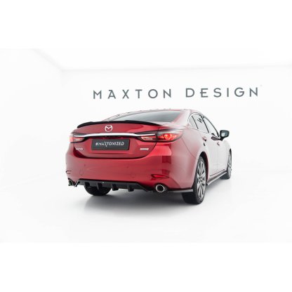 Maxton Design boční difuzory pod zadní nárazník ver.2 pro Mazda 6 Mk3 FL, černý lesklý plast ABS
