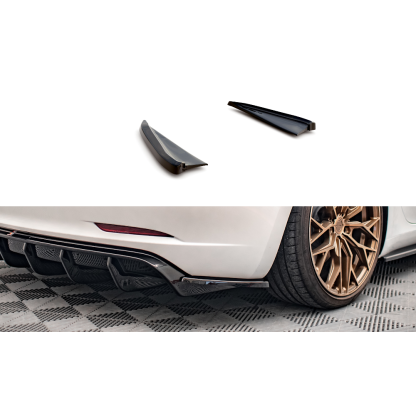 Maxton Design boční difuzory pod zadní nárazník ver.2 pro Tesla Model 3 Mk1, černý lesklý plast ABS