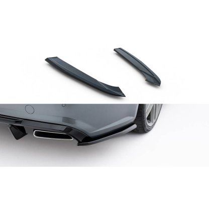 Maxton Design boční difuzory pod zadní nárazník ver.3 pro Audi A6 C7 FL, černý lesklý plast ABS, Sedan / Avant, vč. S-Line