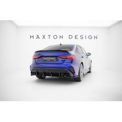 Maxton Design boční difuzory pod zadní nárazník ver.3 pro Audi S3 8Y Facelift, černý lesklý plast ABS