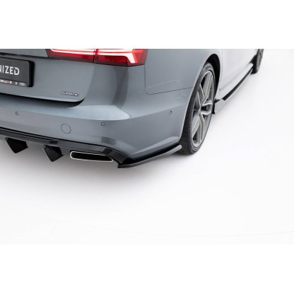 Maxton Design boční difuzory pod zadní nárazník ver.3 pro Audi S6 C7 FL, černý lesklý plast ABS, Sedan / Avant