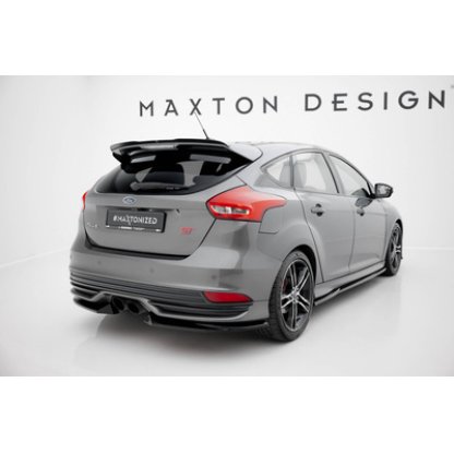 Maxton Design boční difuzory pod zadní nárazník ver.3 pro Ford Focus ST Mk3 Facelift, černý lesklý plast ABS