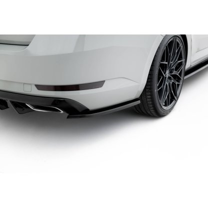 Maxton Design boční difuzory pod zadní nárazník ver.3 pro Škoda Superb Mk3, černý lesklý plast ABS, Liftback / Combi