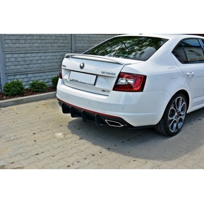 Maxton Design difuzor zadního nárazníku pro Škoda Octavia RS Mk3, plast ABS bez povrchové úpravy