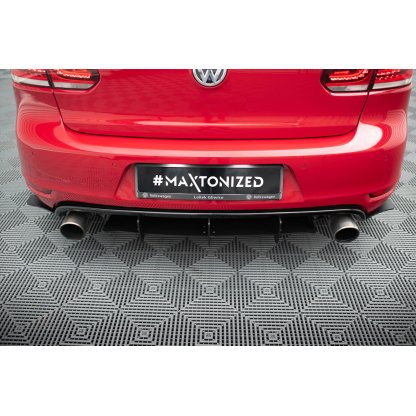 Maxton Design difuzor zadního nárazníku s bočními nástavci pro Volkswagen Golf GTI Mk6, plast ABS bez povrchové úpravy
