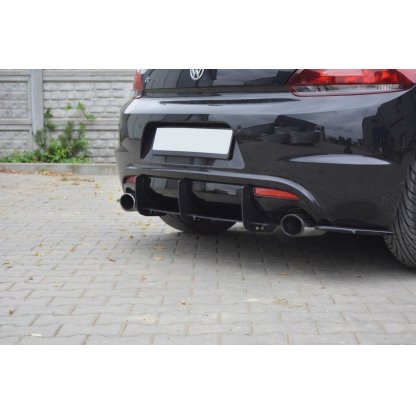 Maxton Design difuzor zadního nárazníku s bočními nástavci pro Volkswagen Scirocco R Mk3, plast ABS bez povrchové úpravy