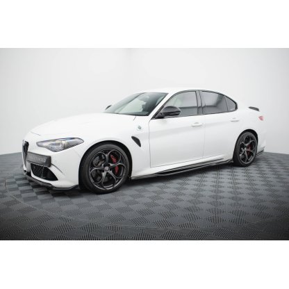 Maxton Design difuzory pod boční prahy pro Alfa Romeo Giulia Qaudrifoglio, černý lesklý plast ABS