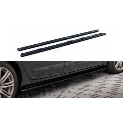 Maxton Design difuzory pod boční prahy pro Audi A6 C7, černý lesklý plast ABS
