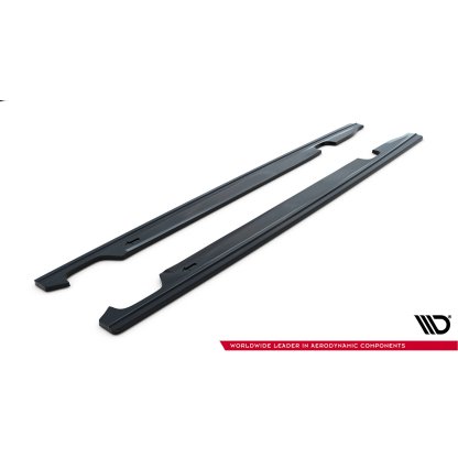 Maxton Design difuzory pod boční prahy pro Audi A6 C7, černý lesklý plast ABS, S-Line