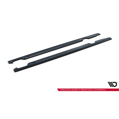 Maxton Design difuzory pod boční prahy pro Audi A6 C7, černý lesklý plast ABS, S-Line