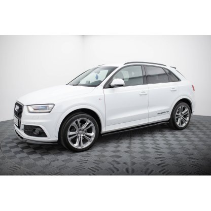 Maxton Design difuzory pod boční prahy pro Audi Q3 8U, černý lesklý plast ABS, S-Line