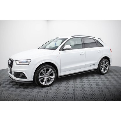 Maxton Design difuzory pod boční prahy pro Audi Q3 8U, černý lesklý plast ABS, S-Line