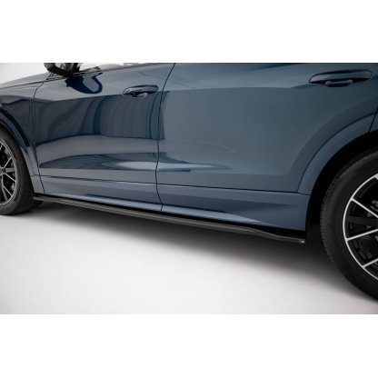 Maxton Design difuzory pod boční prahy pro Audi Q8 Mk 1, černý lesklý plast ABS