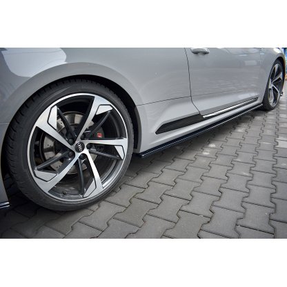 Maxton Design difuzory pod boční prahy pro Audi RS5 F5, černý lesklý plast ABS, Coupe