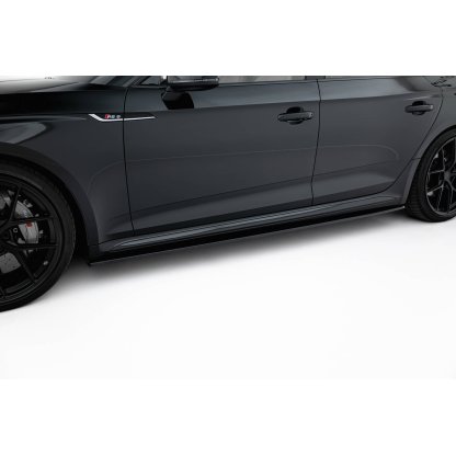 Maxton Design difuzory pod boční prahy pro Audi RS5 F5, černý lesklý plast ABS, Sportback