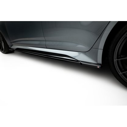 Maxton Design difuzory pod boční prahy pro Audi RS6 C8, černý lesklý plast ABS