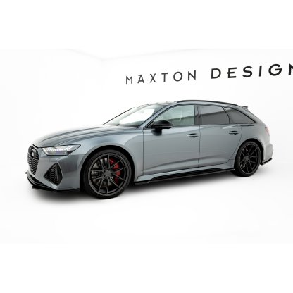 Maxton Design difuzory pod boční prahy pro Audi RS7 C8, černý lesklý plast ABS