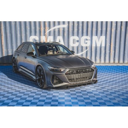 Maxton Design difuzory pod boční prahy pro Audi RS7 C8, černý lesklý plast ABS