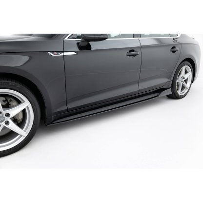 Maxton Design difuzory pod boční prahy pro Audi S5 F5, černý lesklý plast ABS, Sportback