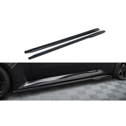 Maxton Design difuzory pod boční prahy pro BMW M2 G87, černý lesklý plast ABS