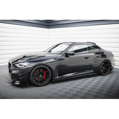 Maxton Design difuzory pod boční prahy pro BMW M2 G87, černý lesklý plast ABS