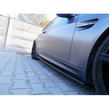 Maxton Design difuzory pod boční prahy pro BMW M3 E92, černý lesklý plast ABS