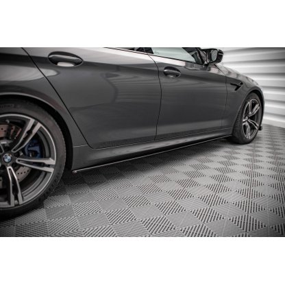 Maxton Design difuzory pod boční prahy pro BMW M5 F90, F90 Facelift, černý lesklý plast ABS
