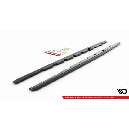 Maxton Design difuzory pod boční prahy pro BMW řada 1 F40, černý lesklý plast ABS, M-Pack