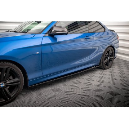Maxton Design difuzory pod boční prahy pro BMW řada 2 F22, černý lesklý plast ABS, M-pack