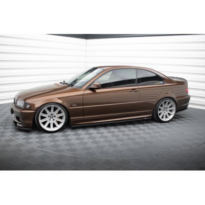 Maxton Design difuzory pod boční prahy pro BMW řada 3 E46, černý lesklý plast ABS