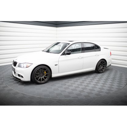 Maxton Design difuzory pod boční prahy pro BMW řada 3 E90, E91, černý lesklý plast ABS