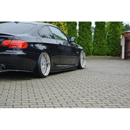 Maxton Design difuzory pod boční prahy pro BMW řada 3 E92 Facelift, černý lesklý plast ABS