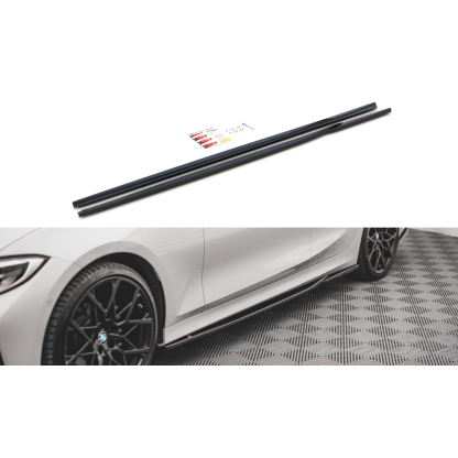 Maxton Design difuzory pod boční prahy pro BMW řada 3 G20, G21, černý lesklý plast ABS