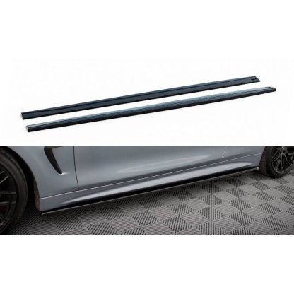 Maxton Design difuzory pod boční prahy pro BMW řada 4 F32, černý lesklý plast ABS