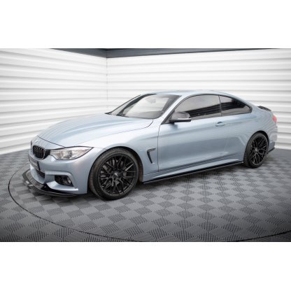 Maxton Design difuzory pod boční prahy pro BMW řada 4 F32, černý lesklý plast ABS