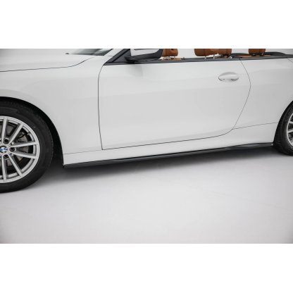 Maxton Design difuzory pod boční prahy pro BMW řada 4 G22, G22 Facelift, G23, G23 Facelift, černý lesklý plast ABS, Coupe / Cabrio