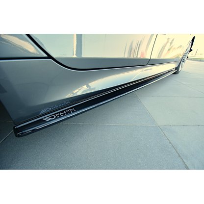 Maxton Design difuzory pod boční prahy pro BMW řada 5 E60, E61, černý lesklý plast ABS, M-Pack