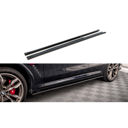 Maxton Design difuzory pod boční prahy pro BMW X3 G01, černý lesklý plast ABS, M-Pack