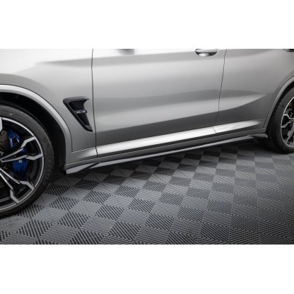 Maxton Design difuzory pod boční prahy pro BMW X4 M F98, černý lesklý plast ABS