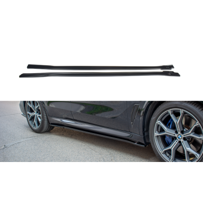 Maxton Design difuzory pod boční prahy pro BMW X5 G05, černý lesklý plast ABS, M-pack