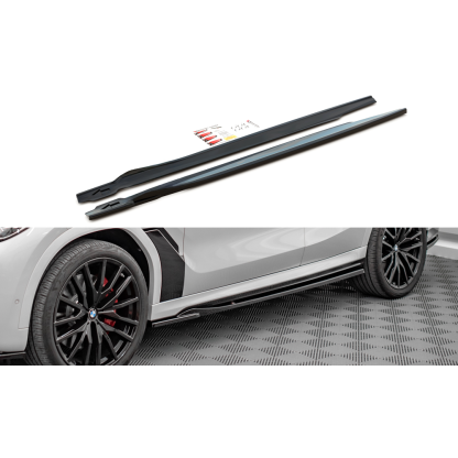 Maxton Design difuzory pod boční prahy pro BMW X6 G06 /M-Pack, černý lesklý plast ABS