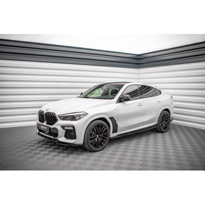 Maxton Design difuzory pod boční prahy pro BMW X6 G06 /M-Pack, černý lesklý plast ABS
