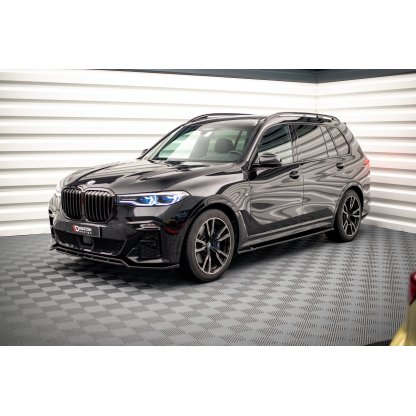 Maxton Design difuzory pod boční prahy pro BMW X7 G07, černý lesklý plast ABS